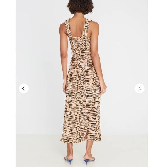 NWT Faithful The Brand Saint Tropez Midi Dress Wyldie Animal - Picture 2 of 6